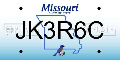 JK3R6C Missouri License Plate
