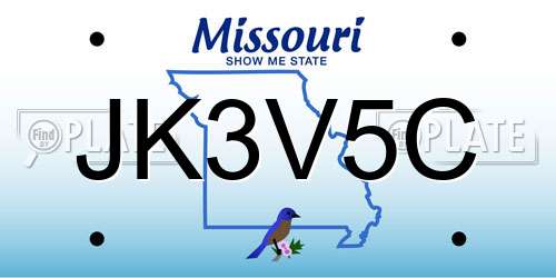 JK3V5C Missouri License Plate