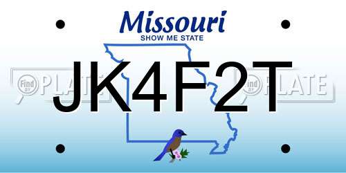 JK4F2T Missouri License Plate