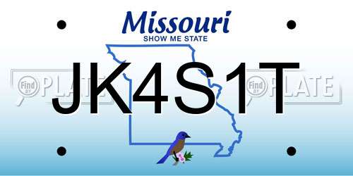 JK4S1T Missouri License Plate