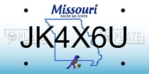 JK4X6U Missouri License Plate