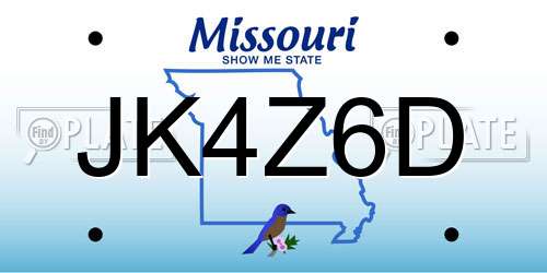 JK4Z6D Missouri License Plate