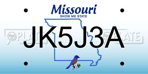 JK5J3A Missouri License Plate