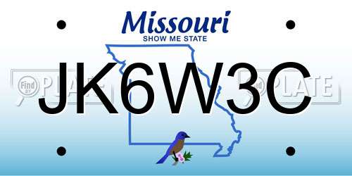 JK6W3C Missouri License Plate
