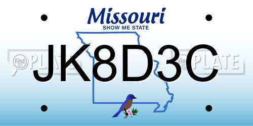 JK8D3C Missouri License Plate