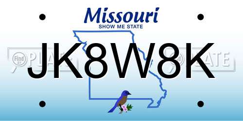 JK8W8K Missouri License Plate