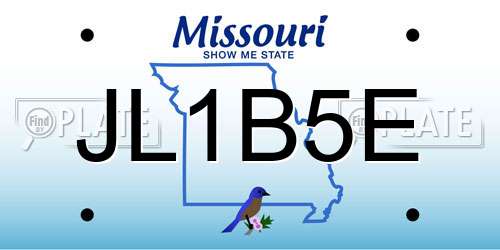 JL1B5E Missouri License Plate