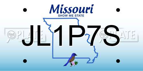 JL1P7S Missouri License Plate