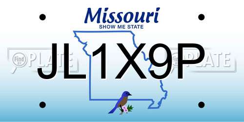 JL1X9P Missouri License Plate