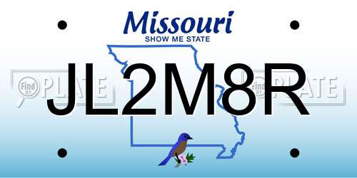 JL2M8R Missouri License Plate