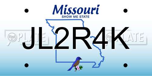 JL2R4K Missouri License Plate