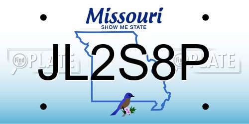 JL2S8P Missouri License Plate