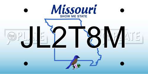 JL2T8M Missouri License Plate