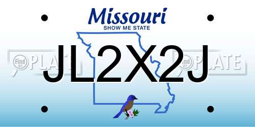 JL2X2J Missouri License Plate