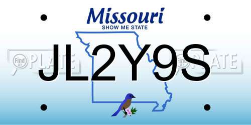 JL2Y9S Missouri License Plate