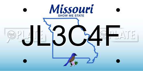 JL3C4F Missouri License Plate