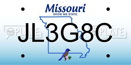 JL3G8C Missouri License Plate