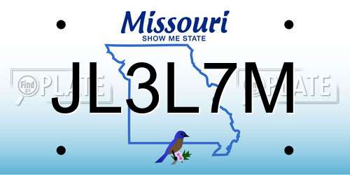 JL3L7M Missouri License Plate