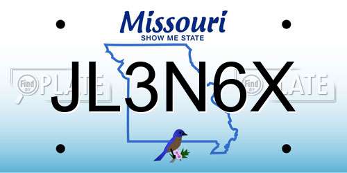 JL3N6X Missouri License Plate