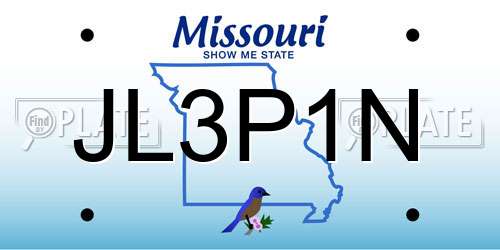 JL3P1N Missouri License Plate