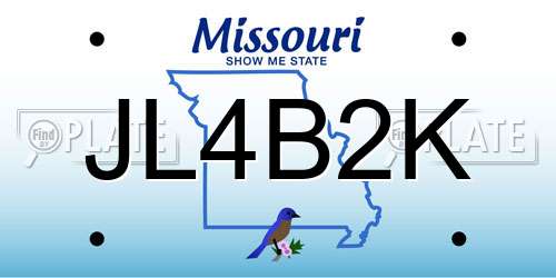 JL4B2K Missouri License Plate