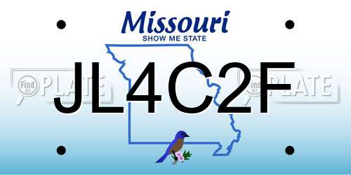 JL4C2F Missouri License Plate