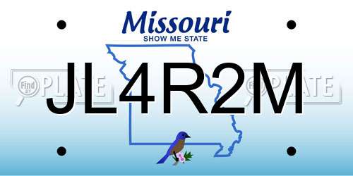 JL4R2M Missouri License Plate