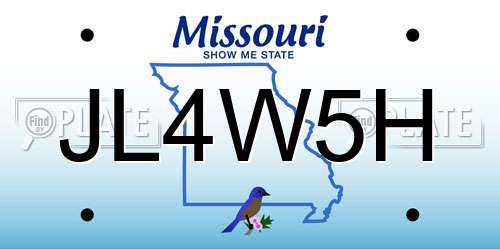 JL4W5H Missouri License Plate
