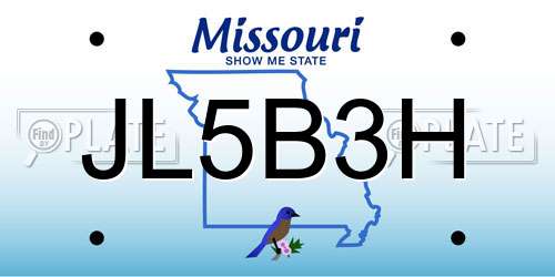 JL5B3H Missouri License Plate