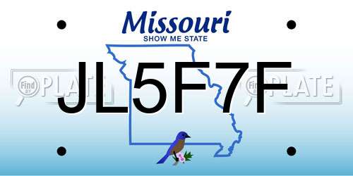 JL5F7F Missouri License Plate