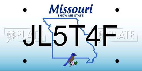 JL5T4F Missouri License Plate
