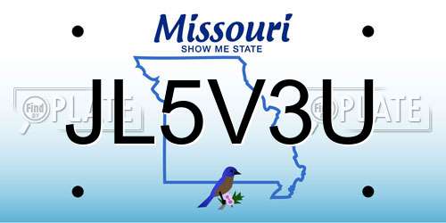 JL5V3U Missouri License Plate
