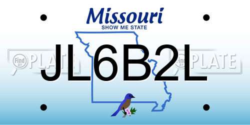 JL6B2L Missouri License Plate
