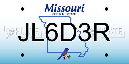 JL6D3R Missouri License Plate
