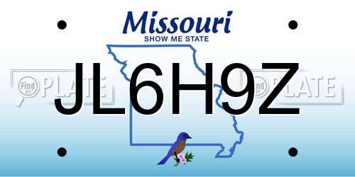 JL6H9Z Missouri License Plate