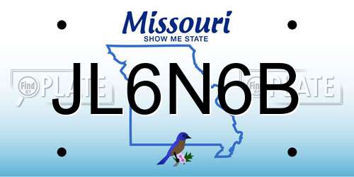 JL6N6B Missouri License Plate