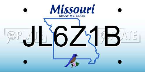 JL6Z1B Missouri License Plate