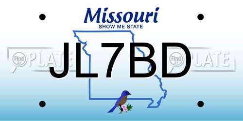 JL7BD Missouri License Plate