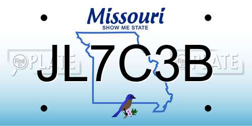 JL7C3B Missouri License Plate