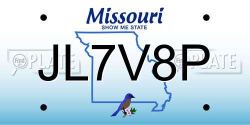 JL7V8P Missouri License Plate