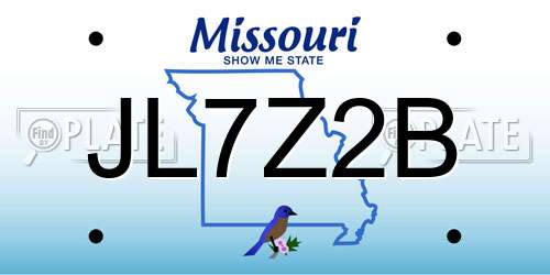 JL7Z2B Missouri License Plate