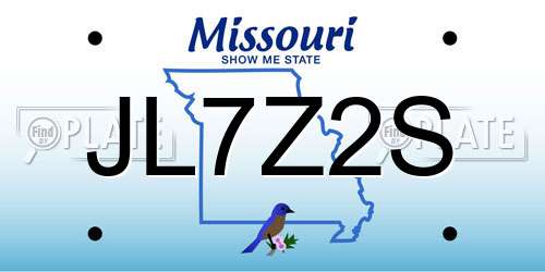 JL7Z2S Missouri License Plate