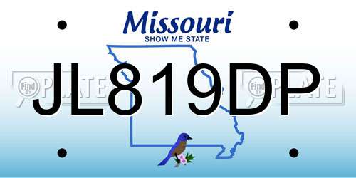 JL819DP Missouri License Plate