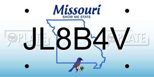 JL8B4V Missouri License Plate