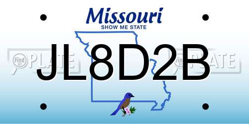 JL8D2B Missouri License Plate