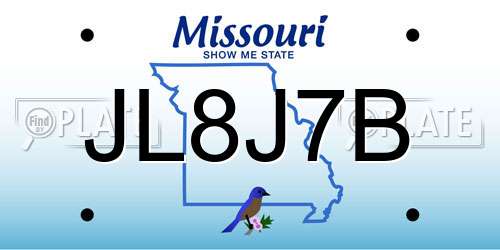 JL8J7B Missouri License Plate