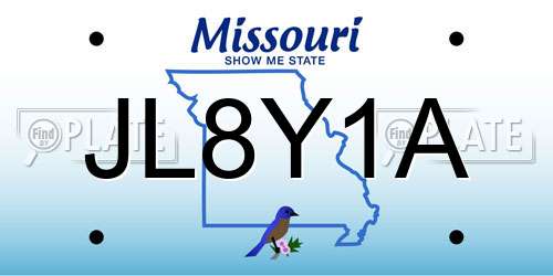 JL8Y1A Missouri License Plate