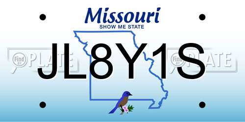 JL8Y1S Missouri License Plate