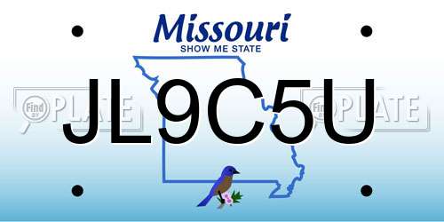 JL9C5U Missouri License Plate
