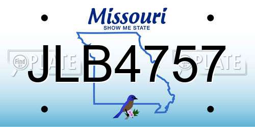 JLB4757 Missouri License Plate